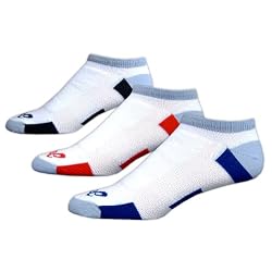 ASICS Ultra Spun No Show Running Sock (3-Pack) (Assorted,Large)