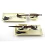 Japanese Sushi Tray Set for Two with Chopsticks, Brush Black on White
