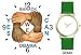 Black & White Hands and Forearms Interlocking - Yes We Can No.2 - President Barack Obama Commemorative - WATCHBUDDY&reg; DELUXE TWO-TONE THEME WATCH - Arabic Numbers - Green Leather Strap-Size-Children's Size-Small ( Boy's Size & Girl's Size )