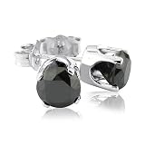 1/5ct Black Diamond Stud Earrings in 14k White Gold