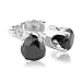 Jewelry : 1/5ct Black Diamond Stud Earrings in 14k White Gold