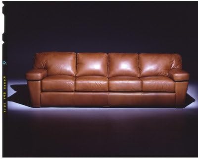 Prescott 4 Seat Sofa Leather Living Room Set Color: Softsations - Ice