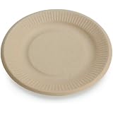 Earth's Natural Alternative Wheat Straw Fiber, Bagasse (Sugarcane) Tree Free 6" Plate, 50 Pack