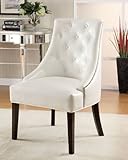 Leather Like Lounge Chair in White Finish