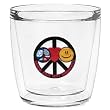 Jewish Peace, Love, Happiness 12 oz Double-Old-Fashioned Insulated Beverage Tumbler, Clear