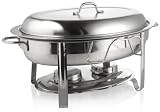 Gourmet Standard 5.8 Quart Stainless Steel Oval Chafing Dish - CD11036