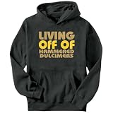 Living Off Of My Hammered Dulcimers Instruments Mens Hoodie (Dark Silver, Size Medium)