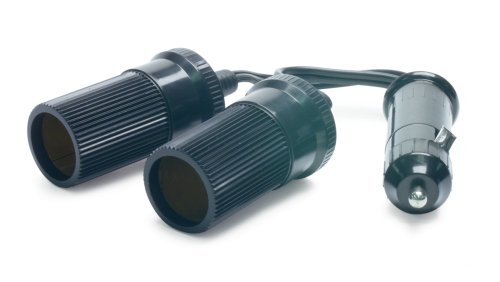 Roadpro 2 Plugs 12V Cigarette Lighter Adapter with Short Cord