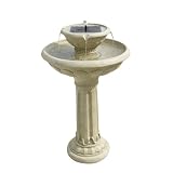 Smart Solar STI 34251R01 Kensington Gardens Two-Tier Solar Fountain. Antique white stone... by STI Group