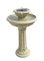 Smart Solar/Smart Solar 34251R01 Kensington Gardens Two-Tier Solar Fountain. Antique white stone resin