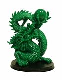Feng Shui Dragon Holding Ball in Dark Green Finish