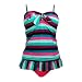 Bikini Set Tankini Multi Colored Aloha Stripes