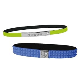 Set of 2 Message Bracelets - Purple Peace/ Lime Friendship by 