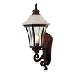 Royce Lighting RL2134/3WP Villa Outdoor Wall Lantern Weathered Patina with Clear Beveled Globe White Alabaster Glass Top