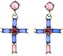 Purple Celtic Cross Gift 925 Sterling Silver Dangle Earrings Fashion Jewelry