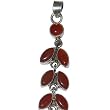 Carnelian Pendant with Silver Chain for Girls 2.75 inches