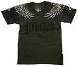 Fret V-Neck S/S Mens T-shirt in Green by Affliction Clothing