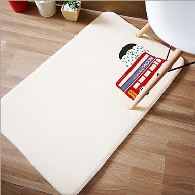 Bath Mat Modern Memory Foam "Time For London" W20" x L31"- Multi-colours Available , Green