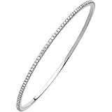 14K White Gold Diamond Bangle Bracelet - 2.00 Ct.