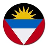Antigua and Barbuda Flag Round Mouse Pad