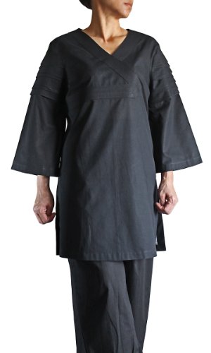 モスリン七分袖Vチュニック