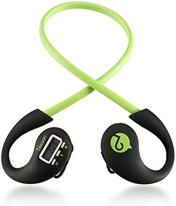 Bluetooth Earbuds,Tesson TS-60PA Wireless Noise Cancelling Headphones, Bluetooth Stereo Headset Earphones with Microphone for Sports &amp; Running with pedometer health monitoring for iPhone Samsung-Green