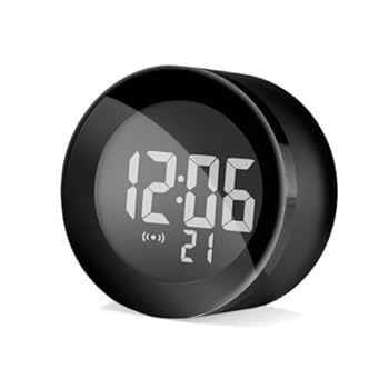 Addex Design - Réveil Électronique Noir Rond À Pile Addex Design - Réveil Électronique Noir Rond À Pile