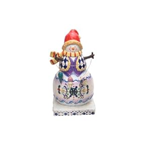Certified International Winter Folk 14-1 4-Inch 3-D Snowman Cookie Jar with Ornaments by