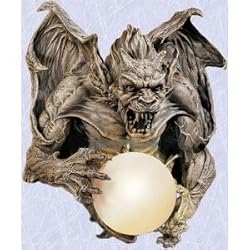 Gothic Light Medieval Sculpture European Gargoyle wall lamp (thedigitalangel)