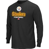 NFL Men's Pittsburgh Steelers Critical Victory V Long Sleeve Basic Tee (Black, Large)