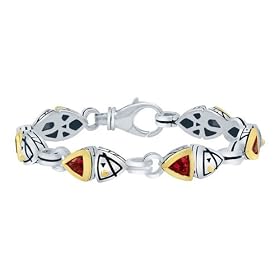 John Atencio - Silver and 18k Gold Pink Tourmaline Elements Talus Bracelet by 