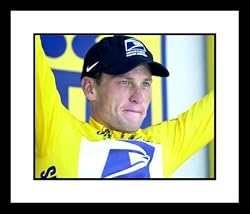 Lance Armstrong USA Cycling Framed 8x10 Photograph Tour de France Celebration Close Up