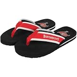 NFL Tampa Bay Buccaneers Contoured Flip Flops - Black/Red (10/11)