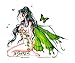 Beautiful Green Fairy with Butterflies and Butterfly Wings by Nene Thomas - Sticker /...