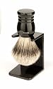 Edwin Jagger Handmade Imitation Ebony Shaving Brush ( Super Badger  Hair ) With Drip Stand 9ej256sds - Small