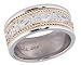 14K White & Yellow Gold Rope Diamond Wedding Ring