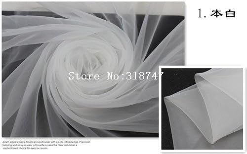 150*100cm White and Black for selecion Organza Matt yarn Clothing fabrics 1pc/lot (White)