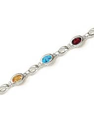 14kt Yellow Gold Oval Multi Color Bracelet.
