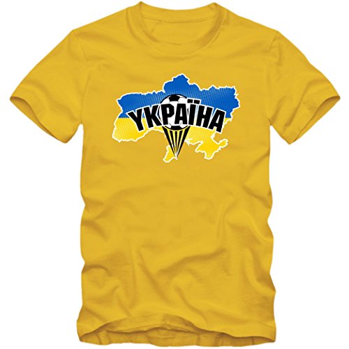 Ukraine EM 2016 #1 T-Shirt | Fußball | Herren | Schowto-blakytni | Trikot | Nationalmannschaft, Farbe:Gelb (Gold L190);Größe:XL