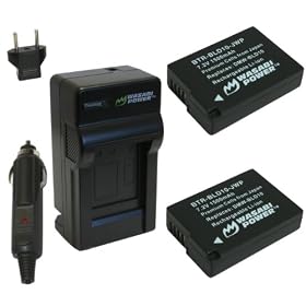 Wasabi Power Battery and Charger Kit for Panasonic DMW-BLD10, DMW-BLD10E, DMW-BLD10PP, DE-A93B, Lumix DMC-G3, DMC-GF2, DMC-GX1