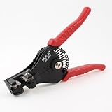 uxcell ワイヤーストリッパー 滑り止めのハンドル 自動ワイヤーストリッパーカッターの手工具 レッド 1.0mm-3.2mm