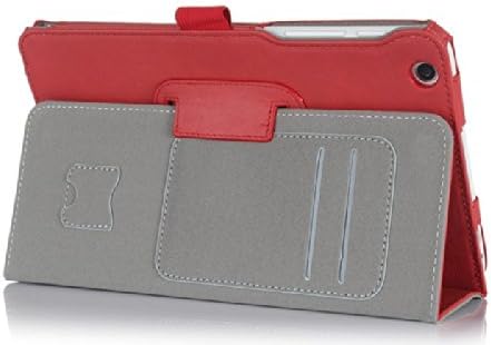 Xinjie® Lenovo Ideatab A8-50 8-inch Tablet A5500 Case with Elastic Hand Strap, Multi-angle, Card Holder Leather Stand Cover Case for Lenovo Ideatab A8-50 8-inch Tablet (red)