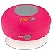 Abco Tech Water Resistant Wireless Bluetooth Shower Speaker with Suction Cup and Hands-Free Speakerphone, Pink