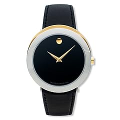 Movado CAPELO Edelstahl beschichted mit Lederband Herrenuhr 0605013