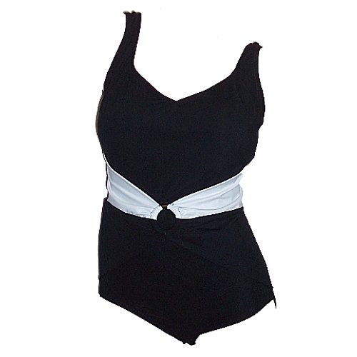Click here to buy Longitude Classic Tank Ring Tummy Control Swimsuit 63989 Black.