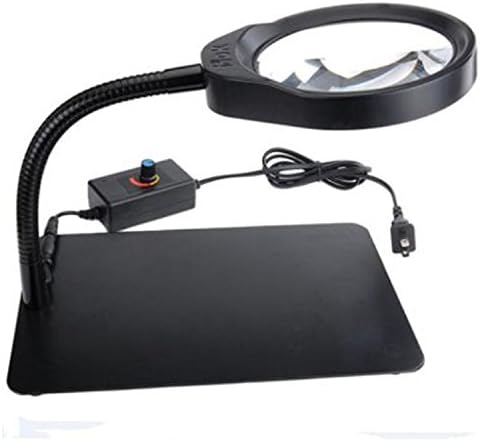 HOMIL Multi-functional and Desk-top Magnifier with LED Light - 36 Pcs White LED Lamps & 8X Magnification Effect -Low Safety Voltage & Power and Energy Saving -Suitable for Old People to Read Newspaper,View Antiques,Paintings and Stamps - Widely Used in Electronics,Plastics and Metal Mining Enterprises