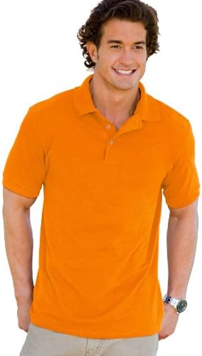 Men's 7 oz Hanes STEDMAN Cotton Pique Polo, Orange XL