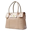 Olive N Figs Capuccino Leather Briefcase/Tote
