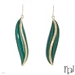 FPJ Wonderful Earrings With Genuine Malachites in 14K Yellow Gold. Total item weight 13.0g Length 51.0mm
