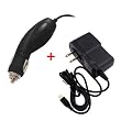 For Garmin Nuvi 1300 1350 1350T Portable Travel USB 12V Plug-in Car Charger + Home Wall AC Charger